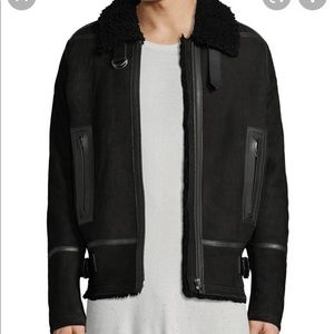 IRO black shearling jacket unisex sz XL